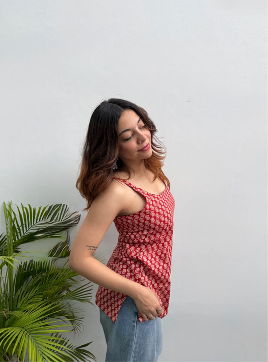 women floral printed cotton tunic