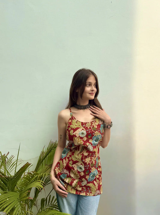 Scoop Neck Printed Tunic