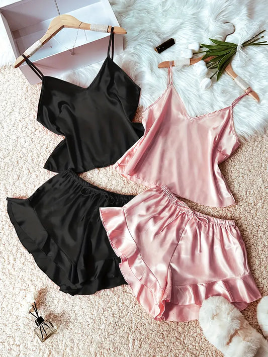 V Neck Cami Top & Flare Shorts Sleep dress, pajama set