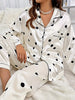 Delicate Dot Print Satin Lounge Set/sleep set