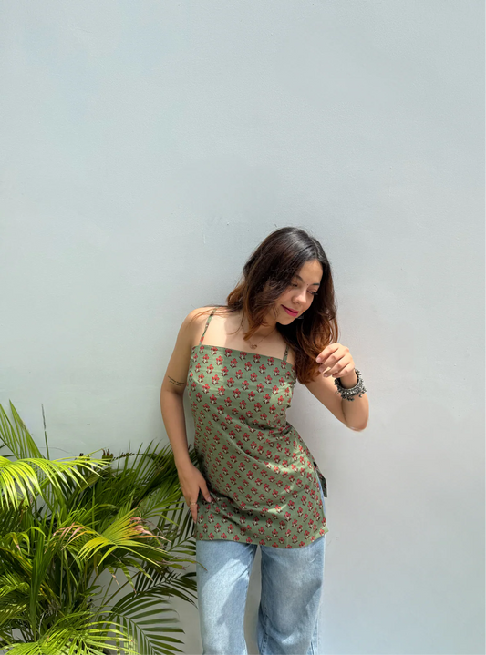 Women's fancy digital ajrakh printed stylish  short kurti