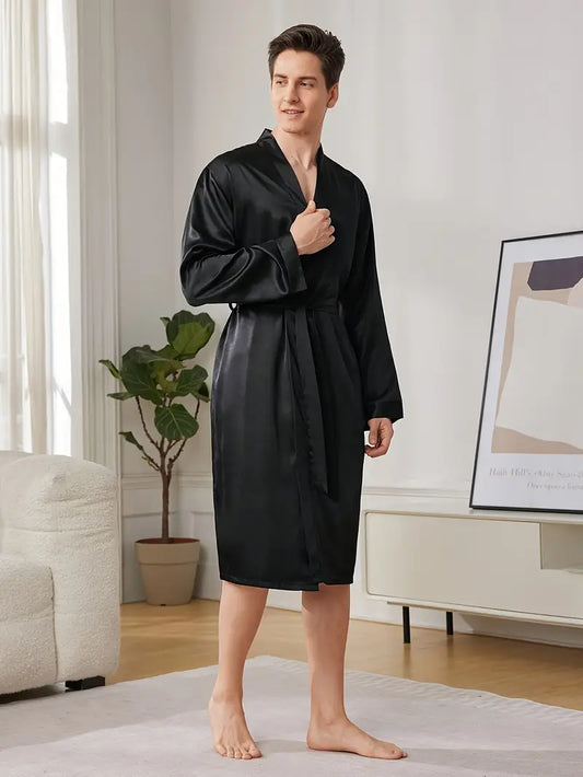 New Men's Fashion Long-Sleeve Nightgown