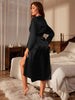 Long Sleeve Belted Robe sleep dress Dress for woman