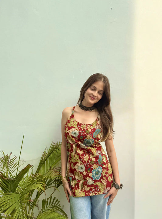 Scoop Neck Printed Tunic