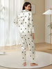 Delicate Dot Print Satin Lounge Set/sleep set