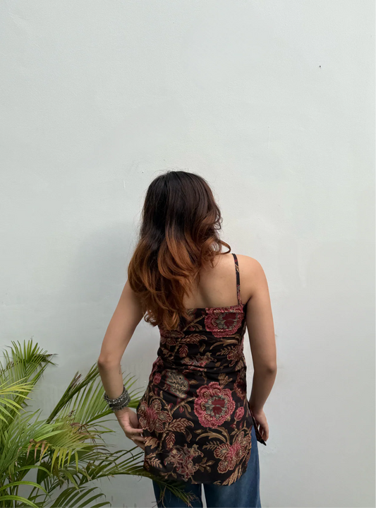 Women's Black Floral Kurti