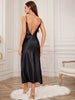 Draped Collar Split Backless Sleep Dress