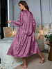 Long Sleeve Belted Robe sleep dress Dress for woman