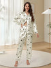 Delicate Dot Print Satin Lounge Set/sleep set