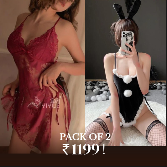 Pack of 2 New Sexy Three Point Lace Bra Hot Uniform Women's