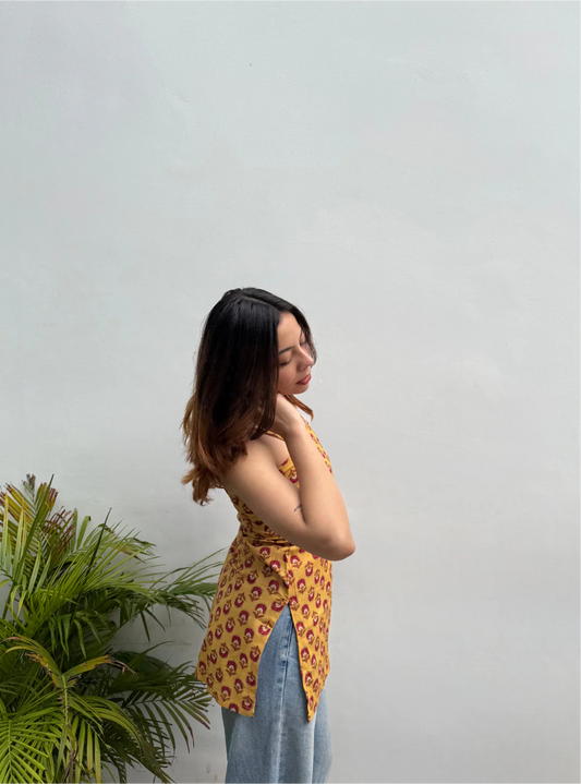 Mustard yellow Strap Kurti