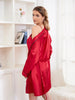 Night Robe With Belt & Sleep dress for woman (Red)