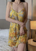 Ruffle-trim Yellow Floral Sleep dress