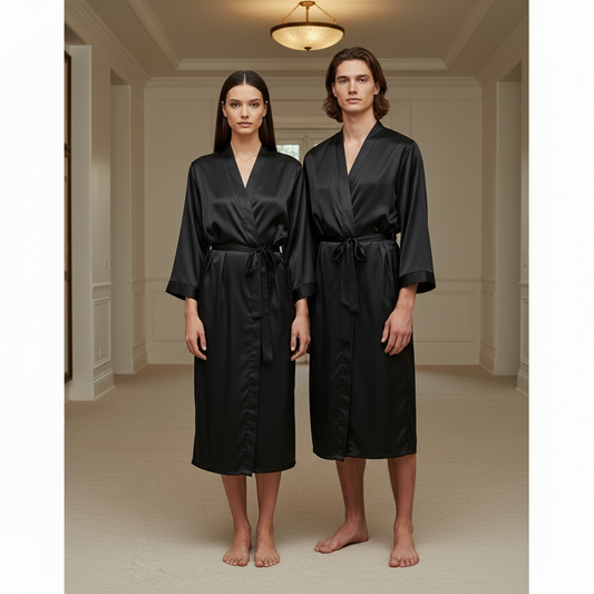 New Fashion Long-Sleeve Belted Robe for Couple