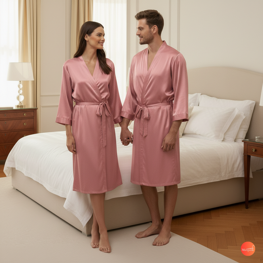 New Fashion Long-Sleeve Belted Robe for Couple