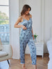 Butterfly Print Satin Pajama Set for woman