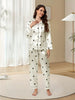 Delicate Dot Print Satin Lounge Set/sleep set