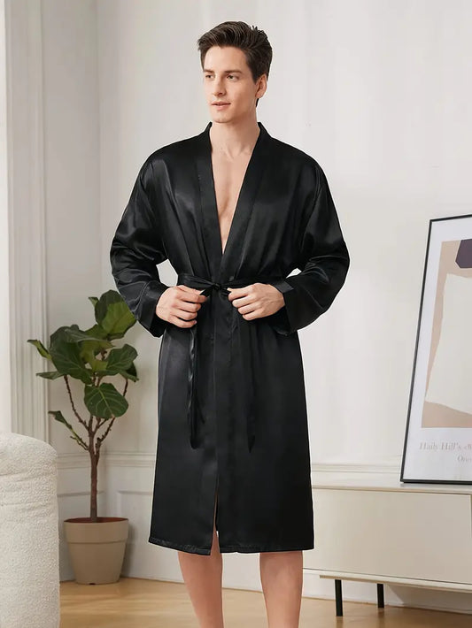 New Men's Fashion Long-Sleeve Nightgown