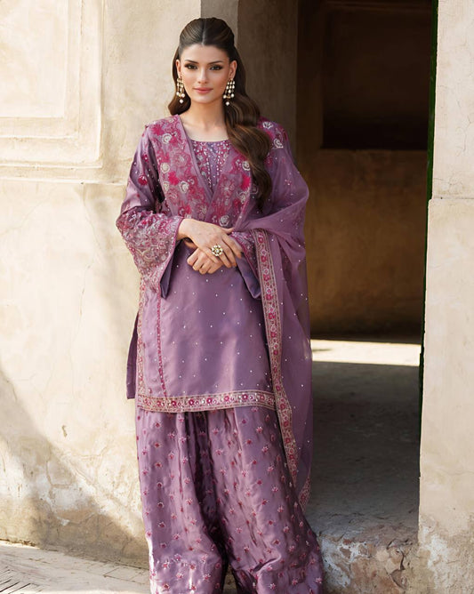 Party Wear Look Top-Plazzo and Dupatta