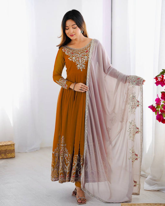 Party Wear Look Gown-Dupatta