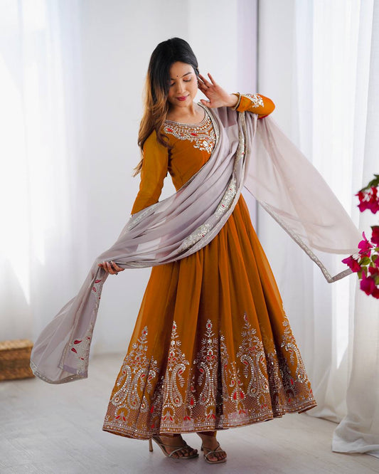 Party Wear Look Gown-Dupatta