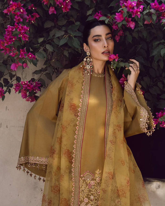 French Crepe Silk Top-Bottom And Dupatta Set