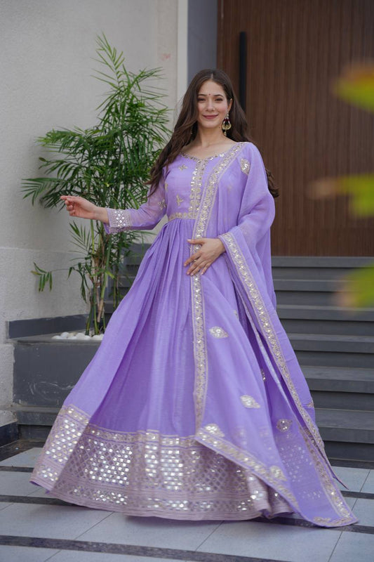 Embroidery Codding & Sequins Work Gown