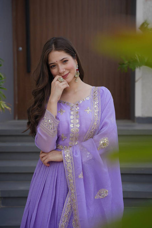 Embroidery Codding & Sequins Work Gown