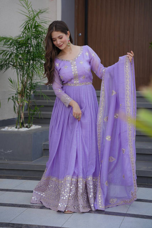 Embroidery Codding & Sequins Work Gown