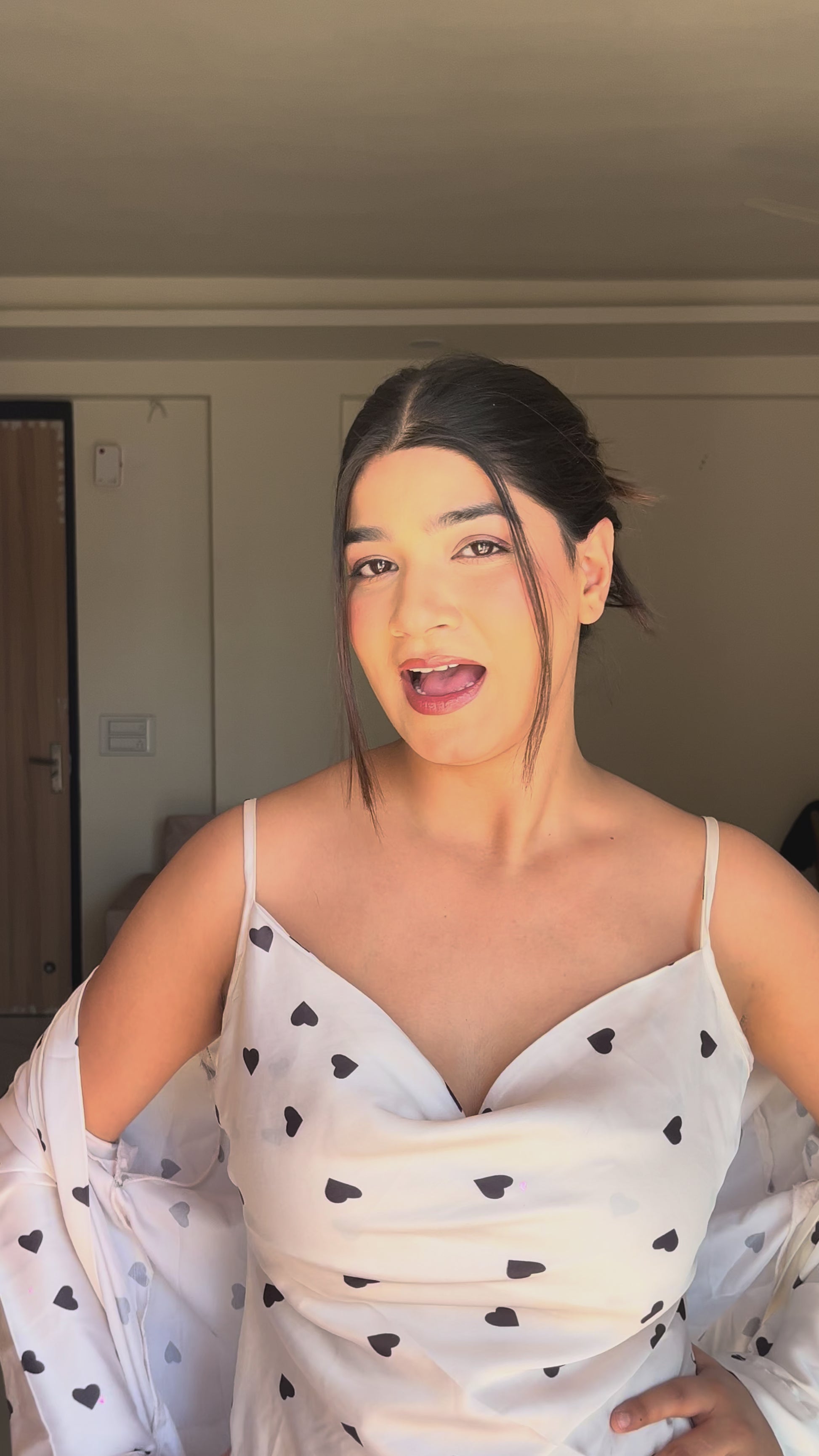 Satin Love Robe set, Summer Sleepwear Set