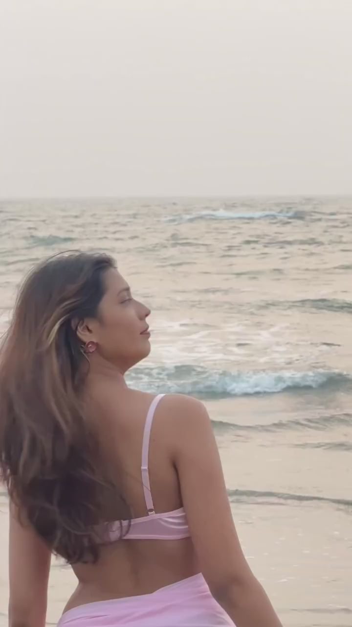 Pink Floral Embroidered Lingerie Set