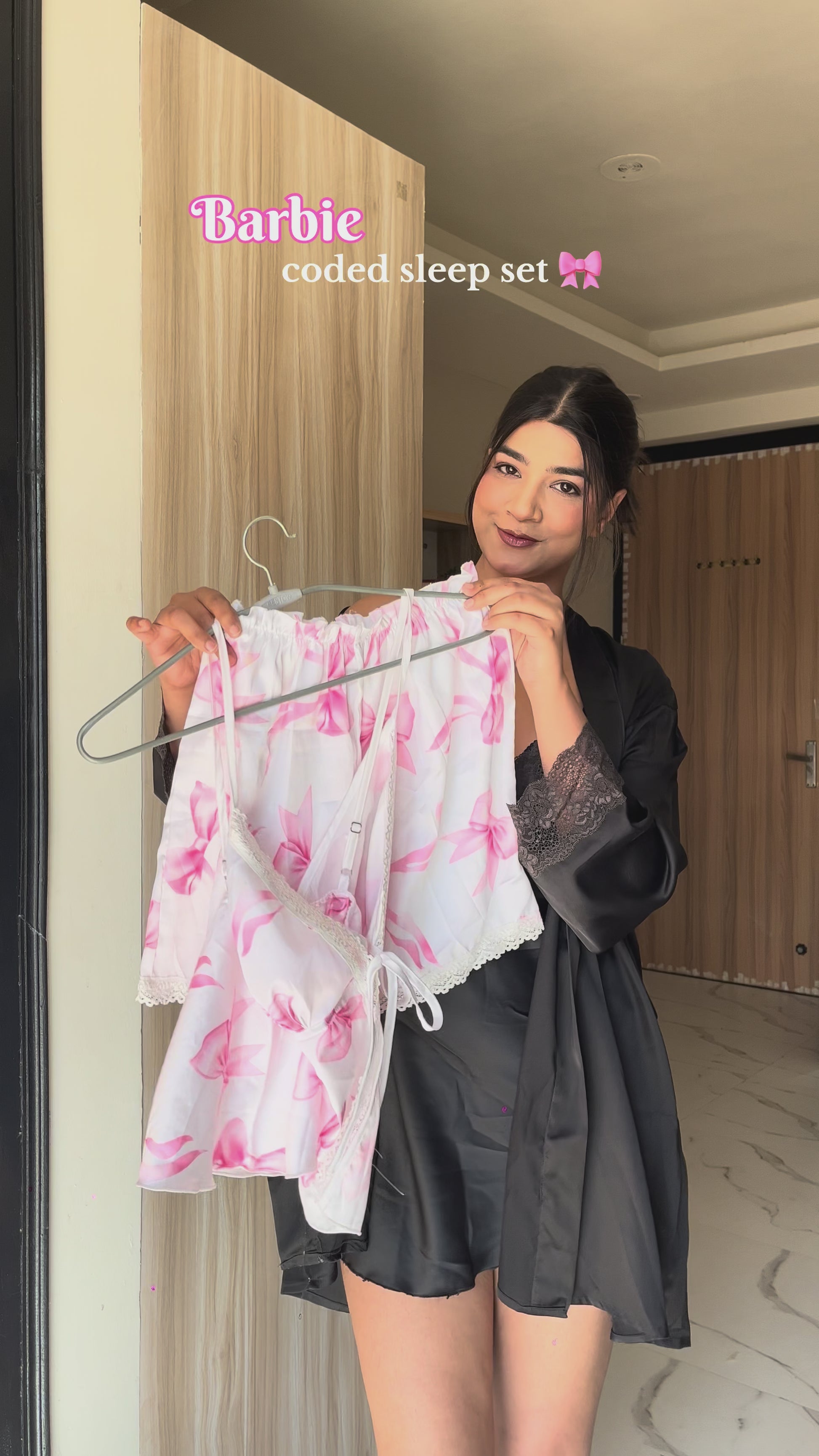 Bow V Neck Split Hem Cross Strappy Backless Nightdress